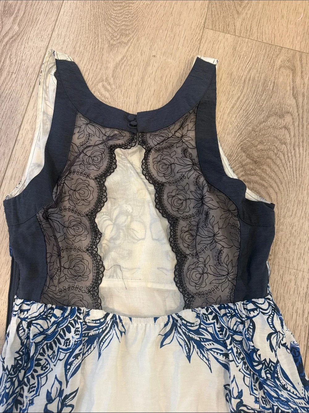 Free People Navy Blue Lace-Trim Camisole